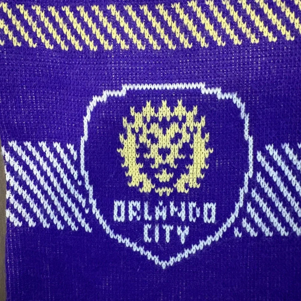 Ruffneck Orlando City SC MLS Soccer Supporters Scarf‎ Purple White Knit Fan